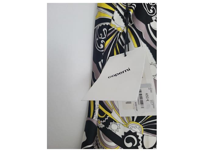 Coperni Vestido asimétrico estampado Negro Blanco Gris Amarillo - vista 3