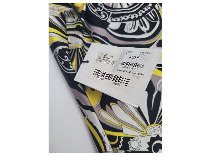Coperni Vestido asimétrico estampado Negro Blanco Gris Amarillo - vista 4