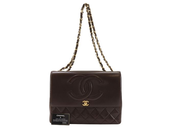 Borsa a Spalla Chanel Big Matelasse 34 Marrone - vista 19