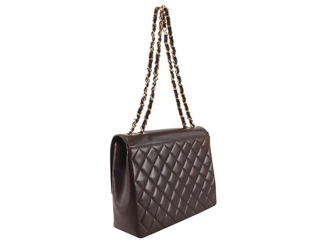 Borsa a Spalla Chanel Big Matelasse 34 Marrone - vista 3