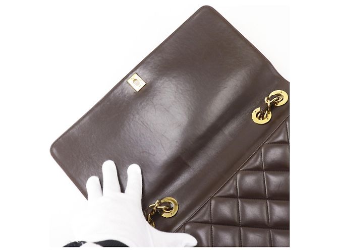 Borsa a Spalla Chanel Big Matelasse 34 Marrone - vista 5