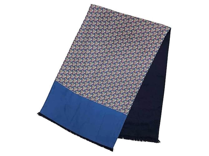Hermès Stola reversibile in seta e angora Hermes Blu - vista 2