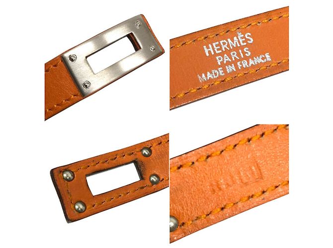 Kelly Pulseira charm de couro Hermès laranja - vista 3