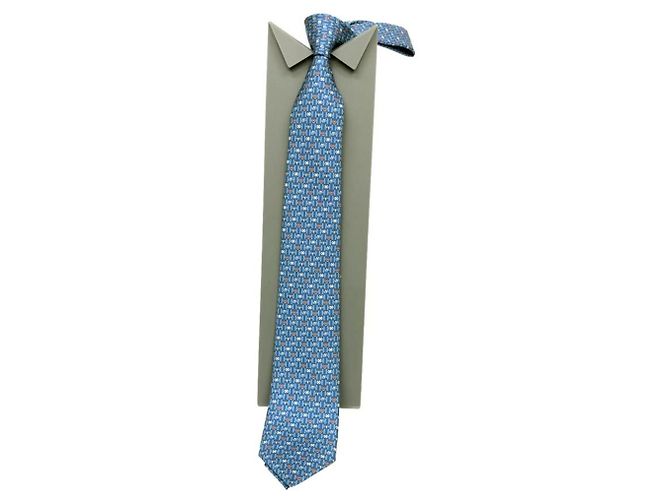 Hermès Hermes Blue Silk Cravat - view 2