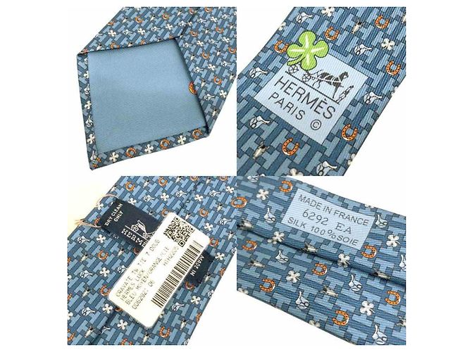 Hermès Hermes Blue Silk Cravat - view 3