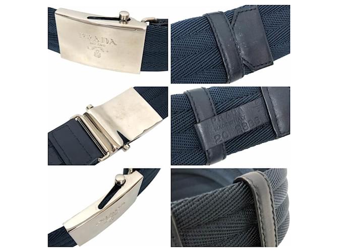 Prada Gürtel Navy mit silberner Schnalle Marineblau - Ansicht 3
