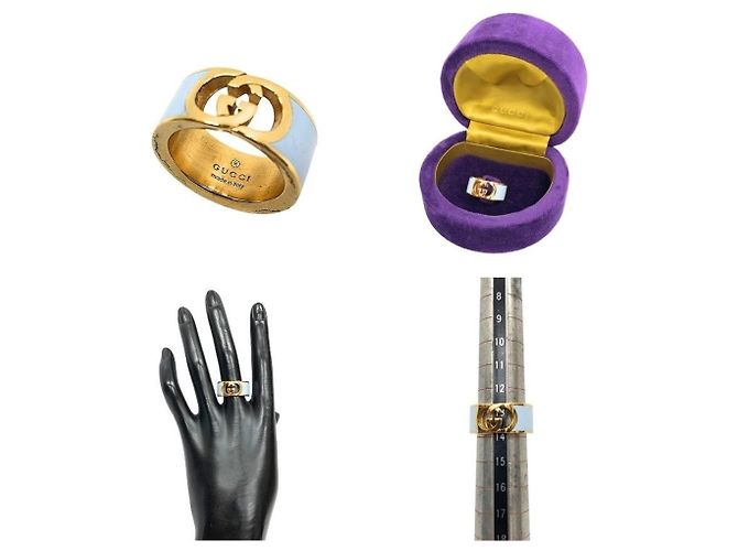 Anello Interlocking G in smalto Gucci - vista 2