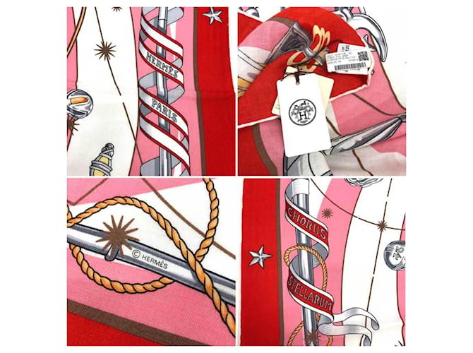 Hermès Stola Hermes Carre Geant 140 Chorus Stellarum Arancione - vista 3