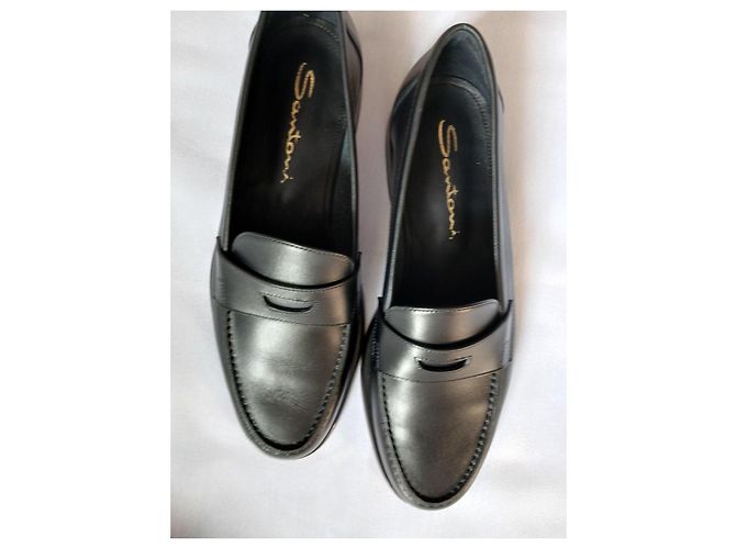 Santoni Mocassini in pelle nera Nero - vista 5