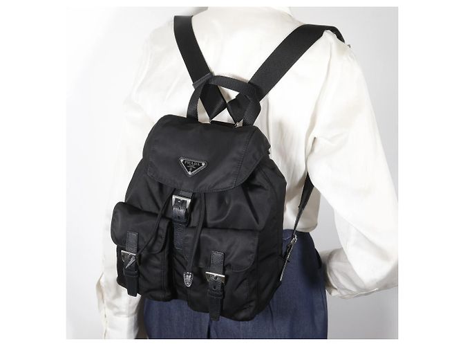 Prada Nylon Rucksack 1BZ677 Schwarz - Ansicht 17