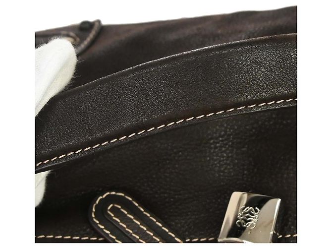 Borsa Loewe Anagram in pelle Marrone - vista 4