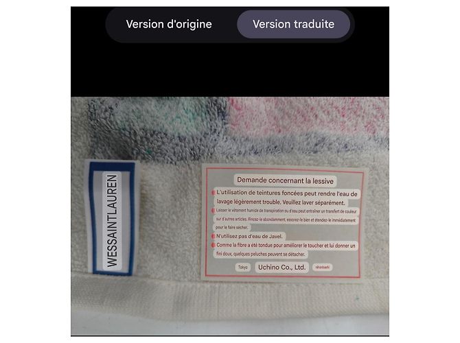 Lot de 2 serviettes monogrammées Yves Saint Laurent Marron Rose Blanc Bleu Multicolore Vert Violet - vue 8