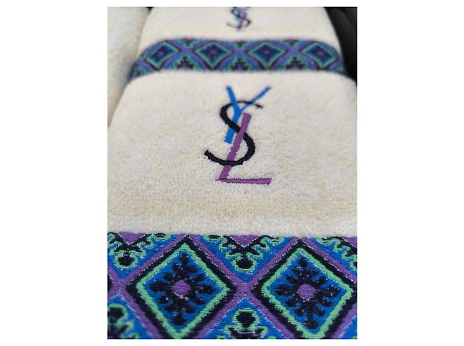 Set de serviettes Yves Saint Laurent monogramme YSL Multicolore Beige - vue 2