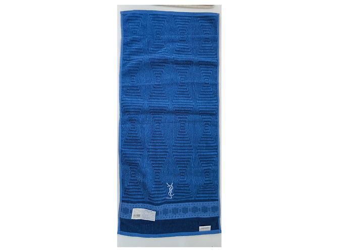 Serviette d'invité Yves Saint Laurent en coton bleu - vue 2