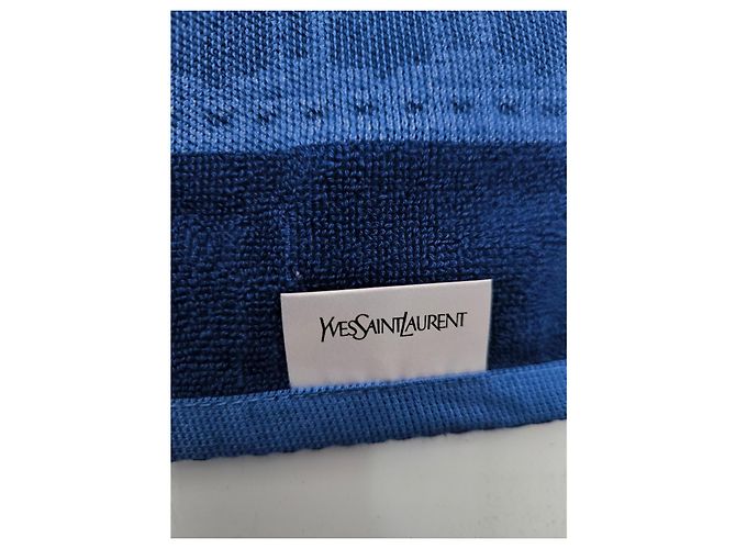 Serviette d'invité Yves Saint Laurent en coton bleu - vue 3