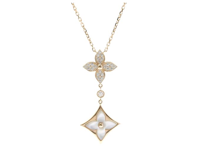 Louis Vuitton Color Blossom Lariat 18K Rose Gold con Nácar y Diamante Dorado - vista 2