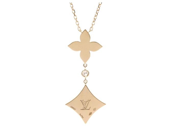 Louis Vuitton Color Blossom Lariat 18K Rose Gold con Nácar y Diamante Dorado - vista 3