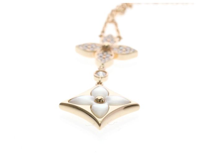 Louis Vuitton Color Blossom Lariat 18K Rose Gold con Nácar y Diamante Dorado - vista 6