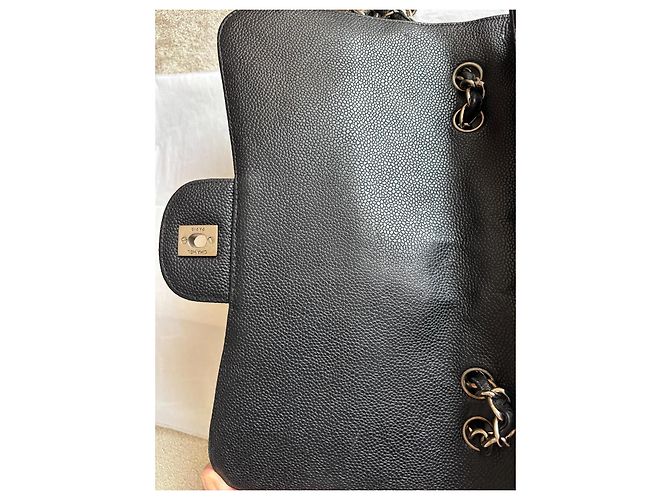 Timeless Borsa Chanel Classic Flap in pelle caviar nera JUMBO Nero - vista 9