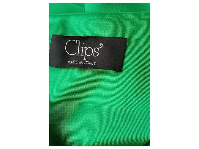 Autre Marque Clips Smaragdgrünes Kleid mit Cape-Ärmeln - Ansicht 5