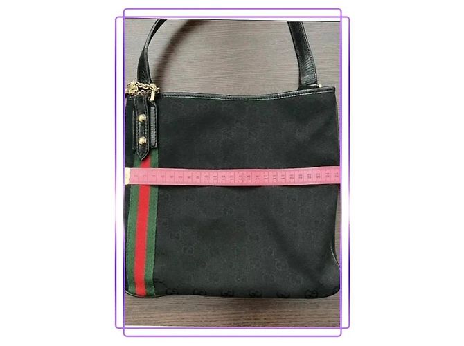 Borsa a tracolla Gucci Jolicoeur GG Canvas Nero Rosso Verde - vista 10