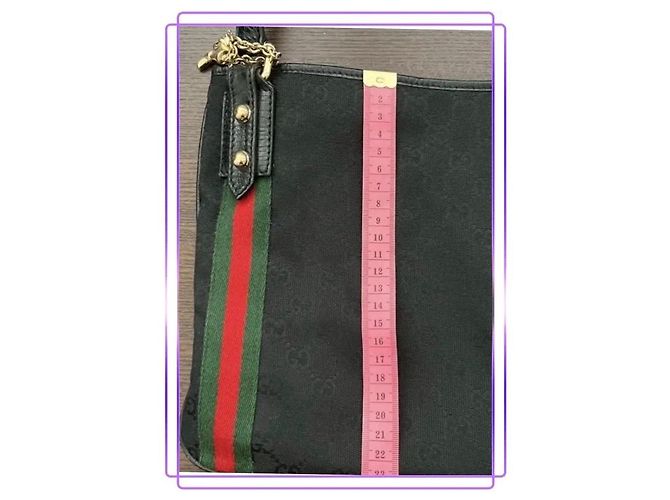 Borsa a tracolla Gucci Jolicoeur GG Canvas Nero Rosso Verde - vista 11