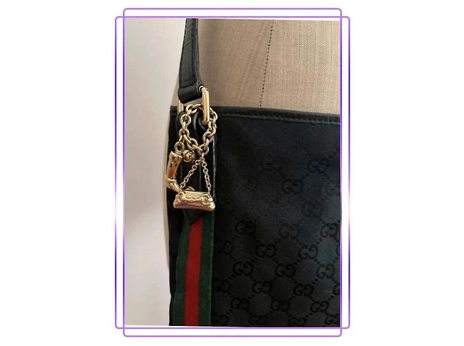 Borsa a tracolla Gucci Jolicoeur GG Canvas Nero Rosso Verde - vista 3