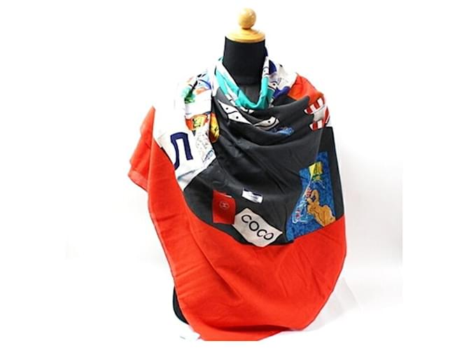 Sciarpa grande in cotone Chanel multicolore Rosso - vista 4