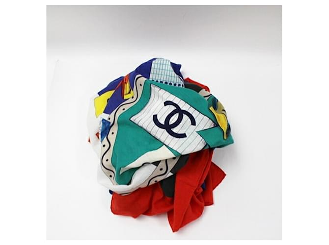 Sciarpa grande in cotone Chanel multicolore Rosso - vista 9