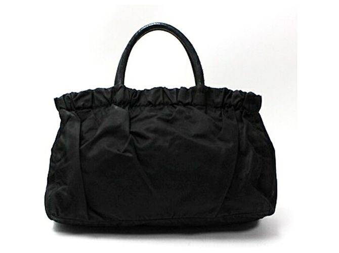 Borsa Tote in Nylon Nero Prada - vista 3
