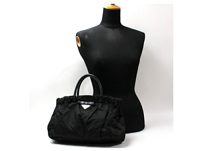 Borsa Tote in Nylon Nero Prada - vista 4