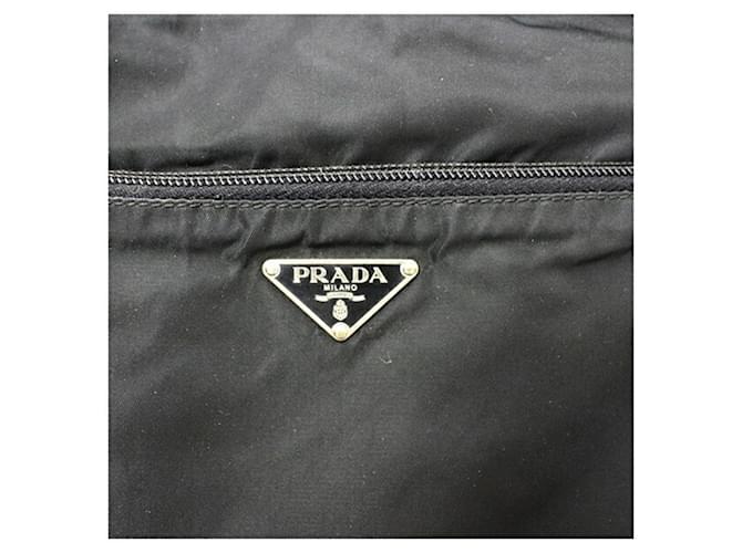 Borsa a tracolla in nylon Prada Nero Bianco - vista 11