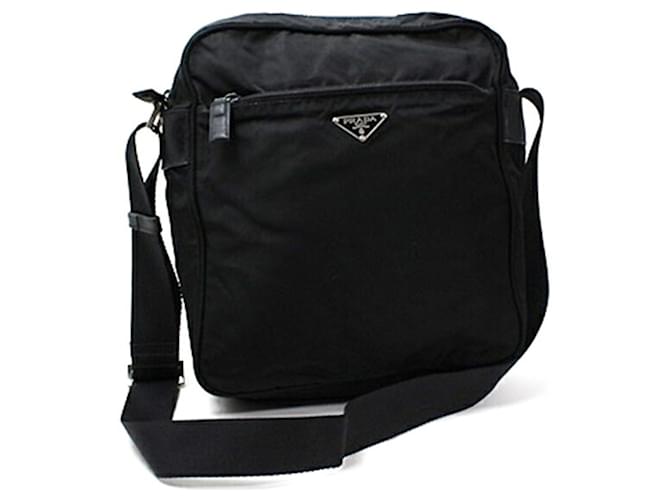 Borsa a tracolla in nylon Prada Nero Bianco - vista 2