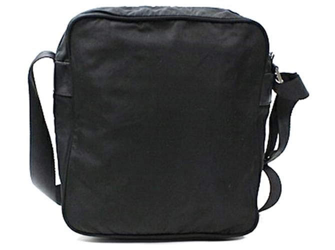 Borsa a tracolla in nylon Prada Nero Bianco - vista 3