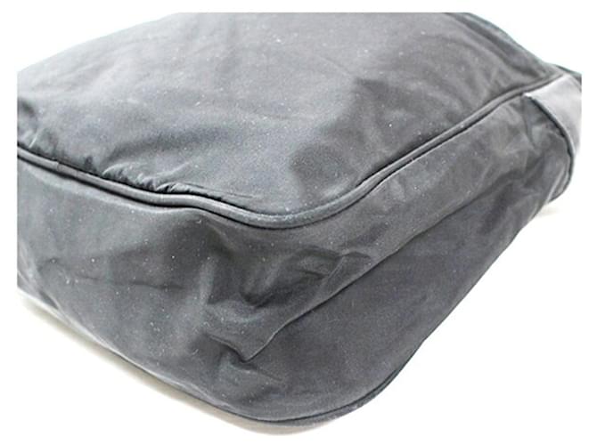 Borsa a tracolla in nylon Prada Nero Bianco - vista 5