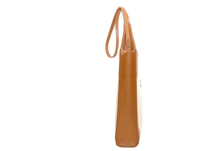 Céline Celine Vertikaler Cabas 2-Way Handtasche Weiß Beige - Ansicht 3