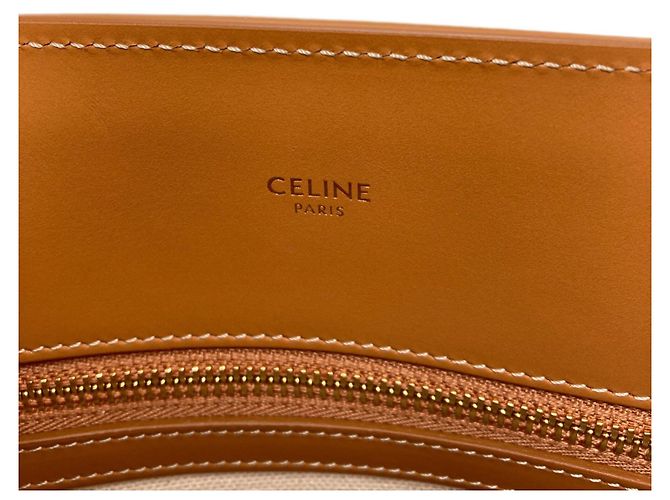Céline Celine Vertikaler Cabas 2-Way Handtasche Weiß Beige - Ansicht 6