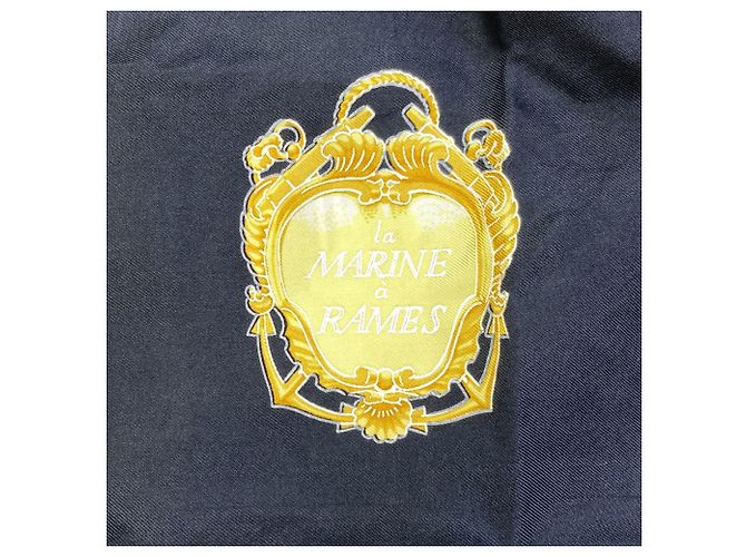 Silk In Hermès Sciarpa Carré 90 Hermes Sea and Cavalry Nero - vista 4
