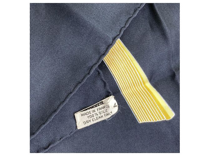 Silk In Hermès Sciarpa Carré 90 Hermes Sea and Cavalry Nero - vista 7