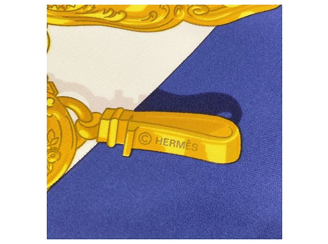 Hermès Hermes Seidentuch Carre 90 Memories Weiß Blau - Ansicht 6