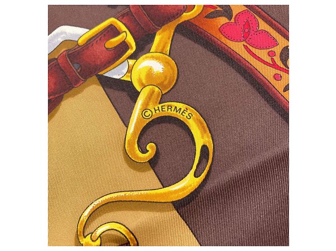 Hermès Foulard Hermes Carre 90 Festival Marrone - vista 6