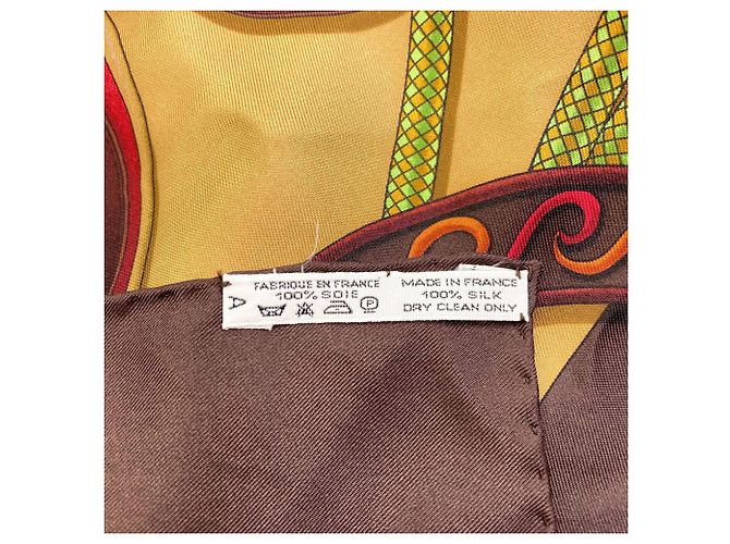 Hermès Foulard Hermes Carre 90 Festival Marrone - vista 7