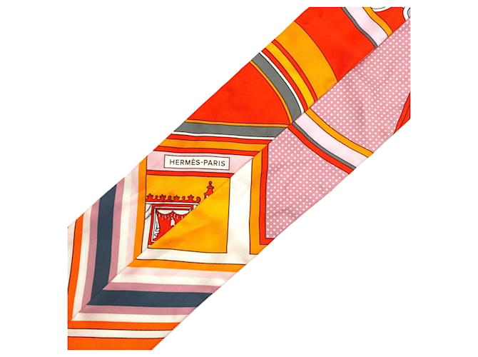 Hermès Foulard in seta Twilly Hermes Arancione - vista 2