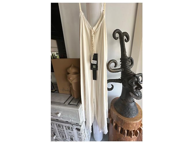 Autre Marque Mono Santamuerte de seda y algodón marfil Beige - vista 2