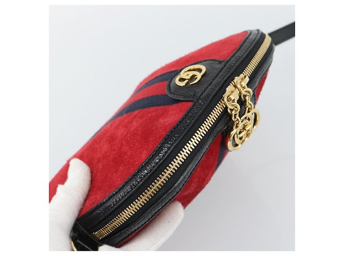 Borsa a tracolla GUCCI Ophidia Sherry Line Pelle Rossa Oro 499621 Auth am12084A Rosso D'oro - vista 6