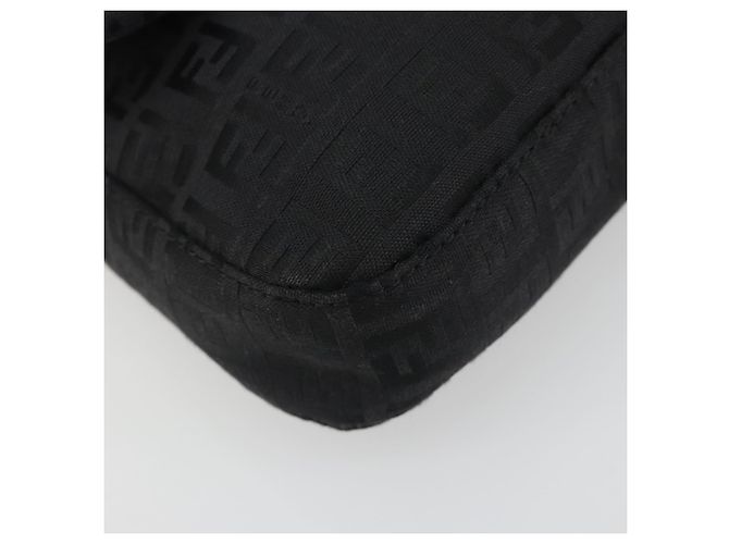 FENDI Zucchino Canvas Mamma Baguette Borsa a Spalla Nera 8BR000 Auth yk20682SAM Nero - vista 11