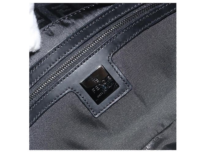 FENDI Zucchino Canvas Mamma Baguette Borsa a Spalla Nera 8BR000 Auth yk20682SAM Nero - vista 18
