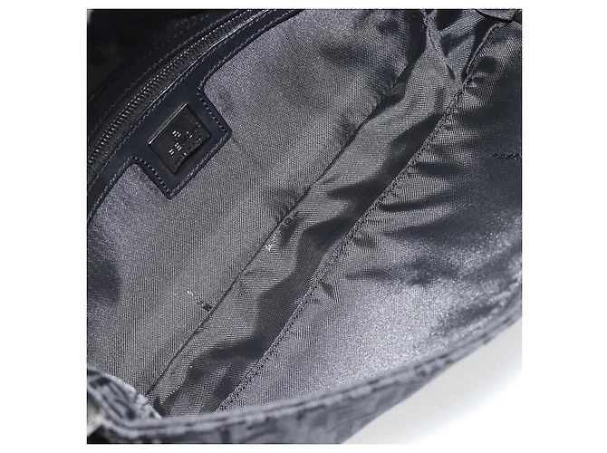 FENDI Zucchino Canvas Mamma Baguette Borsa a Spalla Nera 8BR000 Auth yk20682SAM Nero - vista 19