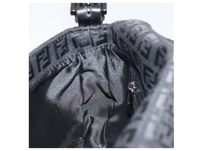 FENDI Zucchino Canvas Mamma Baguette Borsa a Spalla Nera 8BR000 Auth yk20682SAM Nero - vista 21