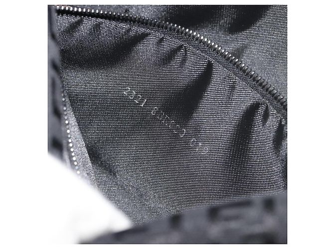 FENDI Zucchino Canvas Mamma Baguette Borsa a Spalla Nera 8BR000 Auth yk20682SAM Nero - vista 24
